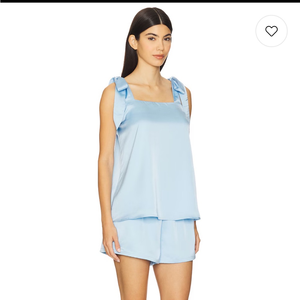 NWT Show Me Your Mumu Wedding Glam Time Set in Baby Blue Luxe Satin Size L